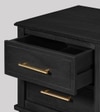 Poly Solid Wood Bed Side Table In Wood Stained Black Finish