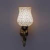 Devansh Metal Electric Wall Light in Antique Gold Colour with Beige Shade Count of 1 Light