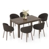 Atlas Solid Wood 6 Seater Compact Dining Table with 6 Meryl Lounge Chair