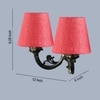 Devansh Metal Electric Wall Light in Antique Gold Colour with Pink Shade Count of 2 Lights