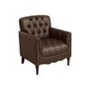 Jones Pu Leather W in g Chair in Brown