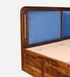 LotusSheesham Solid Wood King  Size Upholstered Bed With Box Storage (Provincial Teak Finish)
