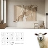 Abstract Natural Wool Wall Art Organic Textured 2 Panel Set 5 x 3 Feet