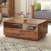 Zephyr Rectangular Solid Wood Coffee Table In Teak Finish