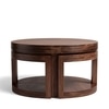 Queens Sheesham Wood Accent Coffee Table Set With 4 Stools