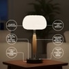 Tall Mushroom Style Rechargeable Table Lamp with 12 Hour Battery Backup