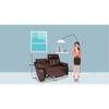 Magna Leatherette Two Seater Manual Recliner in Brown Colour