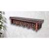 Eisner Red Colour Solid Wood Handcarved Floating Wall shelf