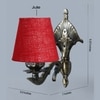 Devansh Metal Electric Wall Light in Antique Gold Colour with Maroon Shade Count of 1 Light