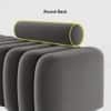 Wooden Twist Veylo Modern Line Design Bench with Round Back Pillow in Grey Colour