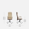 Ettorez Lexus Hb Ultra Premium Leatherette Office Chair In Beige And Mocha Colour