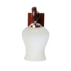 Devansh Solid Wood Electric Wall Light in Brown Colour with White Shade Count of 1 Light