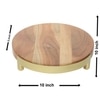Ireka Homes Kaarigari Acacia Wood Trivet with Metal Legs (10x2 in)