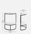 Half Round Marble Side Table Black