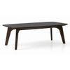 Galaxy Rectangular Stone Coffee Table In American Walnut Finish