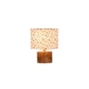 Elena Multicolor cotton table lamp with Natural Wood Base