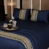 Stoa Paris Satin Bedsheet for Super King Bed (274 cm x 274 cm) with 2 Pillow Covers heet for Imperial Indigo Navy