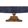 Grayson Blue Jute table lamp with Natural Wood Base