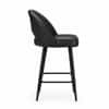 Doe Buck Faux Leather Counter Height Bar Stool in Black Colour with Black Legs