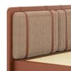 Cassina Engineered Wood King Size Bed With Hydraulic Storage Duel tone in Clay Knit and Russet Brown Leatherette