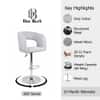 Doe Buck Adjustable Upholstered Bar Stool in Grey Colour with Chrome Base