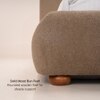 Ripple Fabric King  Size Bed With Hydraulic Storage (Coffee Oak Brown Finish, Tuscan Almond Colour)