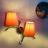 Devansh Metal Electric Wall Light in Gold Colour with Orange Shade Count of 2 Lights
