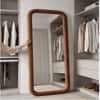 The Artment Unbreakable Brown Square Puff Floor Mirror (160 x 50) cm