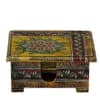 Desert Art MDF Hand Painted Yellow Tea Coaster Set with 6 Coasters and Holder