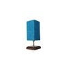Emmett Turquoise Jute lamp with Square Brown Wood Base