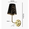 Devansh Metal Electric Wall Light in Gold Colour with Black Shade Count of 1 Light
