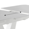 Caribu Glass 4 to 6 Seater Extendable Dining Table in White Ceramic Finish