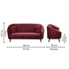 Nilo Velvet 3 Seater Sofa in Maroon Colour