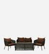 Bibao 2+1+1 Seater Rope Sofa Set in Charcoal and Brown Finish
