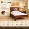 Rangrez Sheesham Wood Single Size Non Storage Bed in Honey Oak Finish