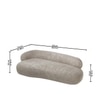 Luxelounge Wood 2-Seater + Ottoman With Upholstery Non Storage Sofas In Grey Colour