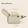 Griffin One Seater Manual Recliner in Ancient Ivory Cream Leatherette