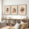 The Castle Decor Boho Abstract Botanical Wall Art Set of 3 Design 9 11x17 Inch