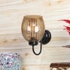 Devansh Metal Electric Wall Light in black Colour with Lavender Shade Count of 1 Light