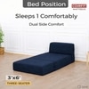Coirfit Folding 1 Seater Single Foam Fold Out Sofa Cum Bed in Dark Blue Colour