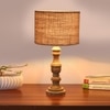 Devansh Beige Jute Table Lamp With  Wood Natural Base (7X17.5 Inches)-9