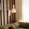 Kaze Handicrafted Floor Lamp in Golden and White Colour