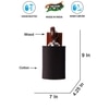 Devansh Solid Wood Electric Wall Light in Brown Colour with Black Shade Count of 1 Light