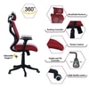 Zeeazyana High Back Ergonomic Chair in Red Colour