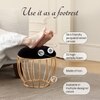 Classic Velvet Cage Metallic Stool in Black Color
