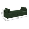 Jedlo Velvet 2 Seater Ottoman Bench  with Storage  in Green Color