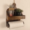 Celia Wooden Wall Shelf Organiser With Kitchen Roll Holder
