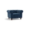 Winchester Premium 1 Seater Fabric Sofa in Lapis Blue Colour