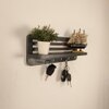 Regus Wooden Wall Shelf Organiser With Key Holders