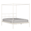 Perryn Four Poster Metal Non Storage Queen Bed in Glossy Ivory Finish